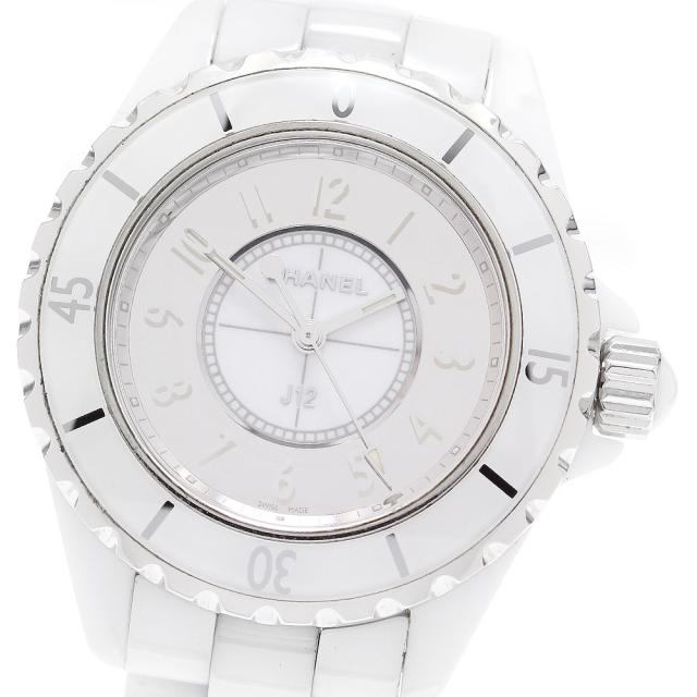シャネル CHANEL H4861 J12 ミラー 白セラミック クォーツ レディース _878202