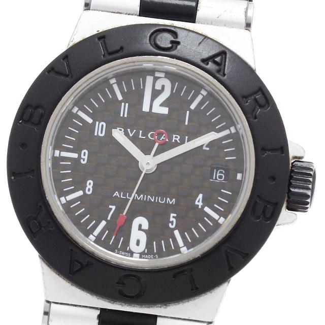 ブルガリ アルミニウム デイト クォーツ レディース AL29TA シルバー文字盤 未稼働品 保存箱付き BVLGARI QT031-1 ベルト訳あり ブルガリ BVLGARI AL29TA アルミニウム デイト クォーツ