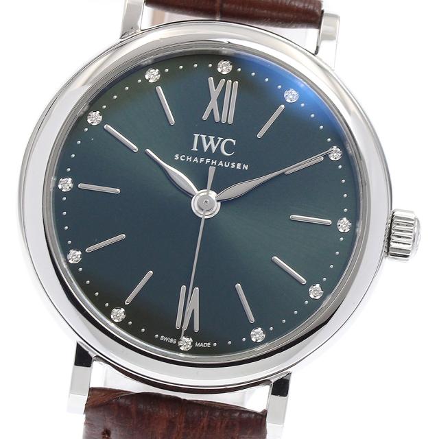 IWC IWC SCHAFFHAUSEN IW357405 ポートフィノ オートマティック 34 12Pダイヤ 自動巻き レディース 良品 保証書付き_877628