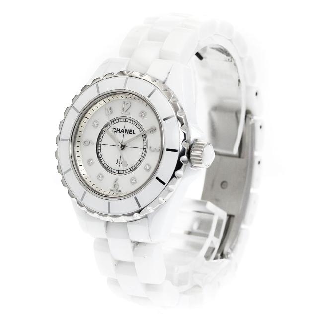 シャネル CHANEL H2422 J12 33ｍｍ 白セラミック 8Pダイヤ クォーツ レディース 保証書付き_882759_2
