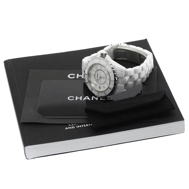 シャネル CHANEL H2422 J12 33ｍｍ 白セラミック 8Pダイヤ クォーツ レディース 保証書付き_882759_1