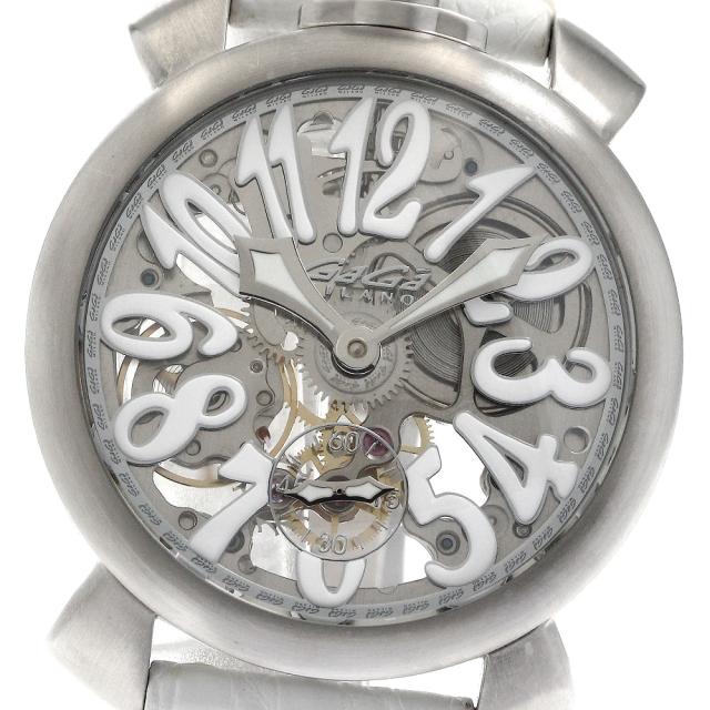 【美品】GaGa MILANO　マヌアーレ48MM　手巻き　裏スケ 腕時計 GaGa MILANO美品 マヌアーレ 48スケルトン 手巻き時計 正規品
