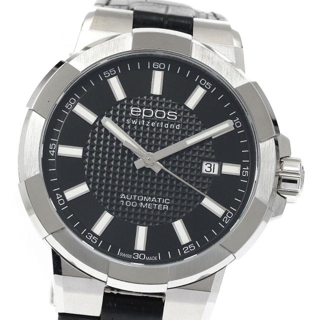 エポス EPOS 3443BK スポーティブ デイト 自動巻き メンズ 未使用品 箱・保証書付き_885519