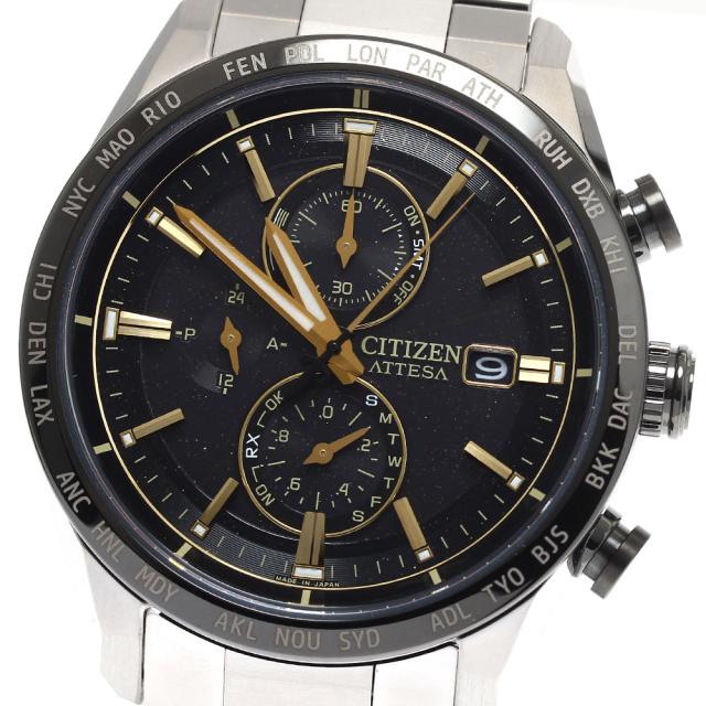 シチズン CITIZEN AT8184-57E/H800-A1CN209 アテッサ エコドライブ 1300本限定モデル ソーラー電波 メンズ 極美品 箱・保証書付き_893900