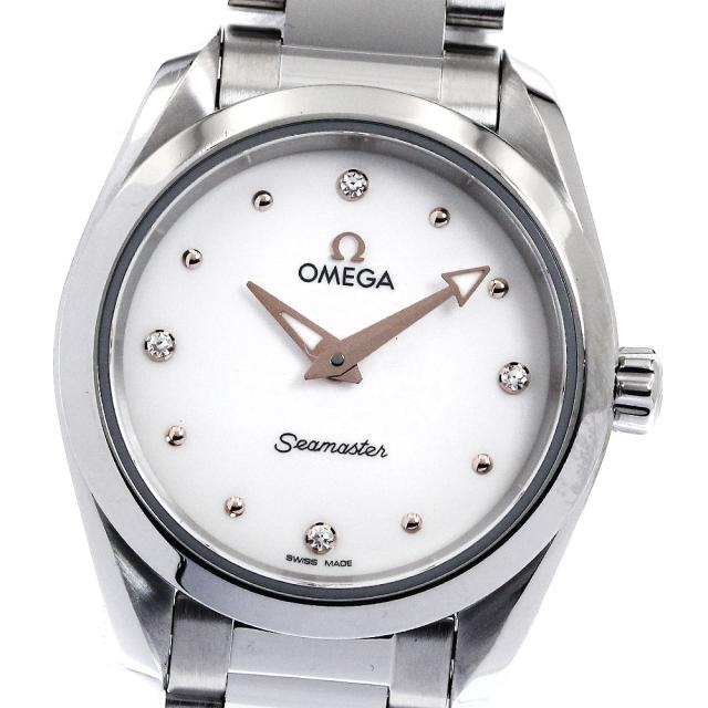 オメガ OMEGA 220.10.28.60.54.001 シーマスター アクアテラ 4Pダイヤ クォーツ レディース 良品 保証書付き_890190