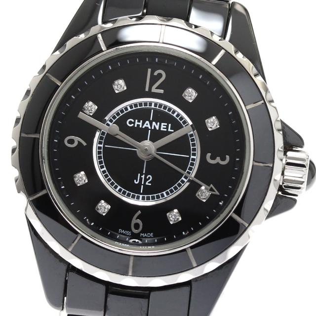 シャネル CHANEL H2569 J12 8Pダイヤモンド クォーツ レディース 良品 保証書付き_893522