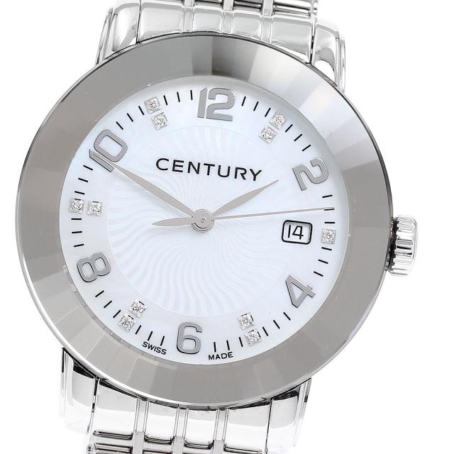 センチュリー CENTURY 648.7.U.N1B.12.SF エレガンス タイムジェム 11Pダイヤ クォーツ レディース 良品 保証書付き_898271