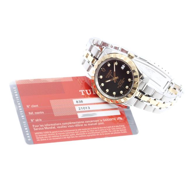 チュードル TUDOR 21013 クラシックデイト YGコンビ 10Pダイヤ 自動 