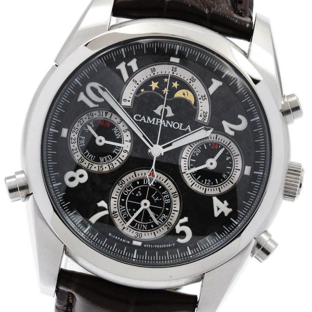 シチズン CITIZEN CTR57-1091/6771-T010768TA カンパノラ グランドコンプリケーション 黒橡 クォーツ メンズ 良品 箱・保証書付き_893910【ev20】