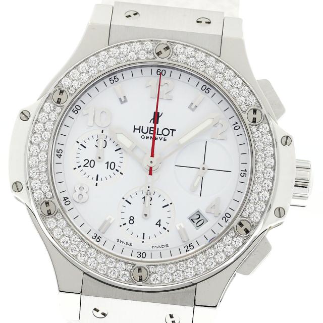 訳あり ウブロ HUBLOT 342.SE.230.RW.114 ビッグバン スチールホワイト ダイヤモンド クロノグラフ 自動巻き メンズ 保証書付き_896460