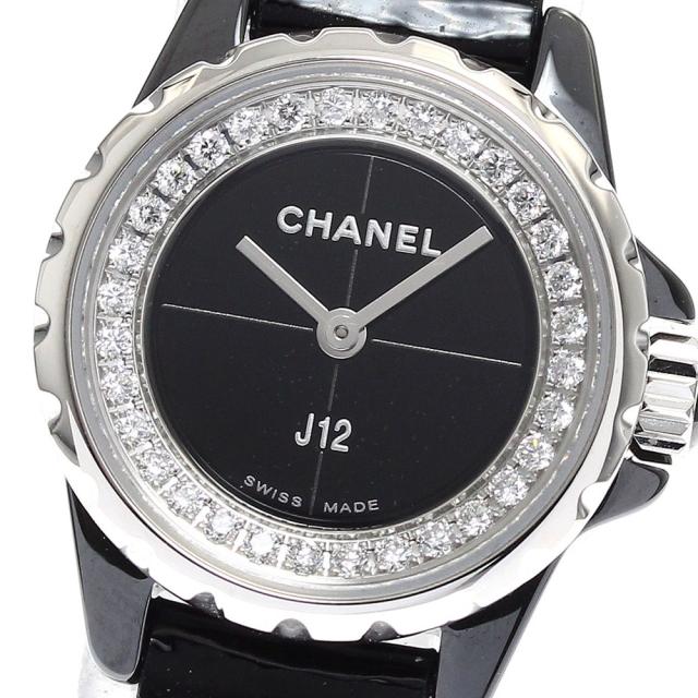 シャネル CHANEL H4663 J12 XS ダイヤ クォーツ レディース 保証書付き_901511