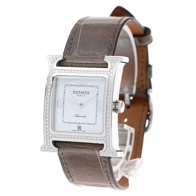 HERMES　エルメス Hウォッチ ダイヤベゼル レディース エルメス HERMES HH3.530 Hウォッチ ダイヤベゼル 自動巻き レディース