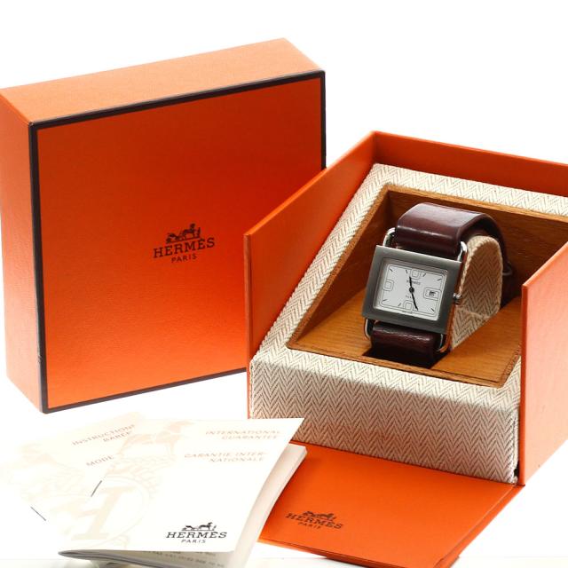 ベルト訳あり エルメス HERMES BA1.510 バレニア デイト クォーツ  