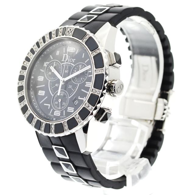 ディオール Dior CD11431E クリスタル 14P ダイヤベゼル クロノグラフ  