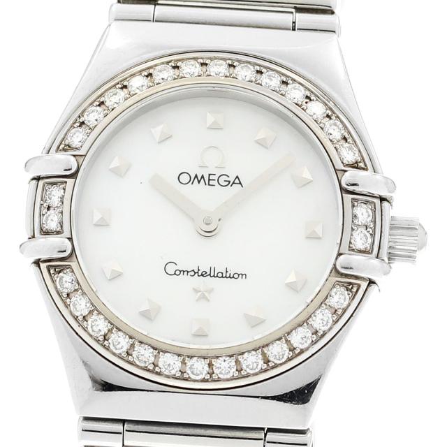 オメガ OMEGA 1465.71 コンステレーション ダイヤベゼル ホワイトシェルダイアル クォーツ レディース _900037