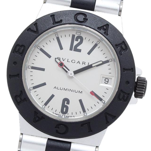 ブルガリ 腕時計 アルミニウム AL32TA クォーツ デイト ブラック ブルガリ BVLGARI AL32TA アルミニウム デイト クォーツ ボーイズ 良品