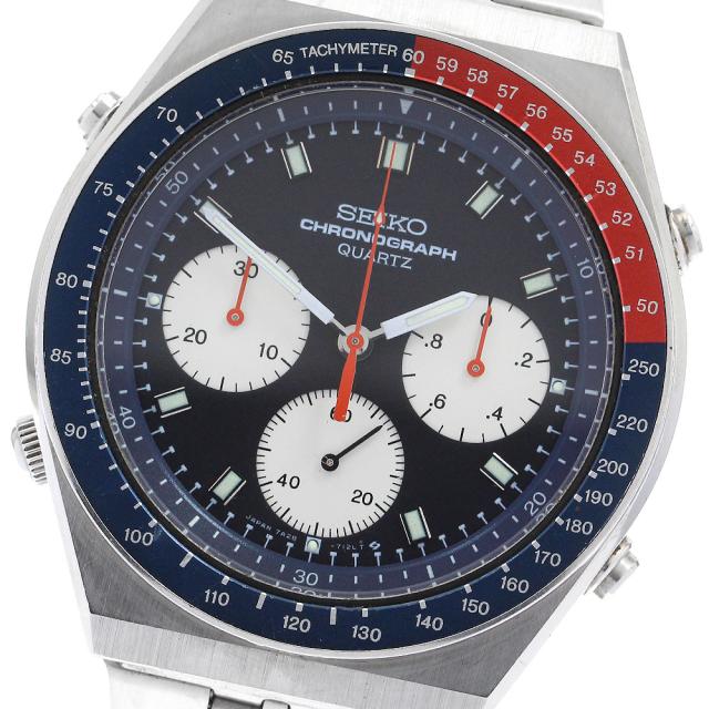 訳あり セイコー SEIKO 7A28-7100/ スピードマスター ペプシベゼル クォーツ メンズ 保証書付き_900525【ev10】