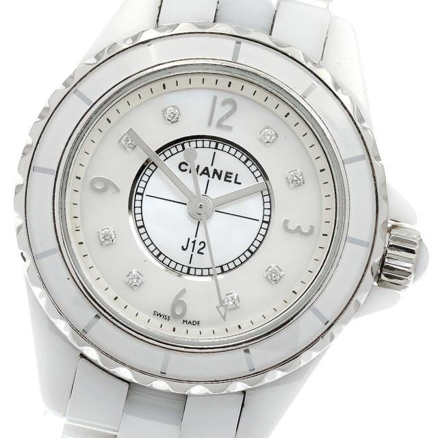 シャネル CHANEL H2570 J12 ホワイトセラミック 8Pダイヤ クォーツ レディース 保証書付き_901063 シャネル CHANEL H2570 J12 ホワイトセラミック 8Pダイヤ クォーツ