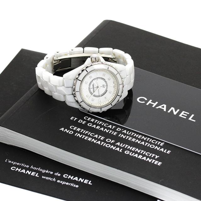 シャネル CHANEL H2570 J12 ホワイトセラミック 8Pダイヤ クォーツ レディース 保証書付き_901063 シャネル CHANEL H2570 J12 ホワイトセラミック 8Pダイヤ クォーツ