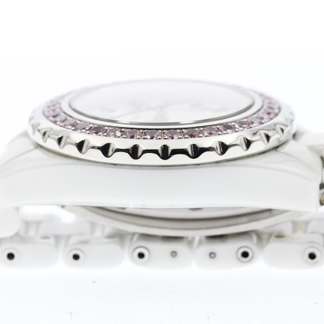 シャネル CHANEL H1181 J12 ピンクサファイアベゼル デイト クォーツ レディース _936020 シャネル CHANEL J12 ピンクサファイア H1181 ホワイト ホワイト