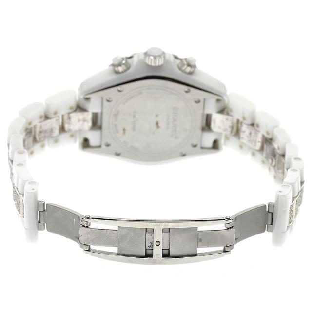 シャネル CHANEL H1007 J12 白セラミック アフターダイヤ クロノグラフ