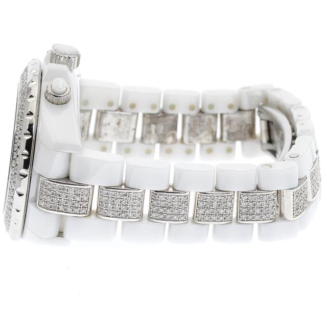 シャネル CHANEL H1007 J12 白セラミック アフターダイヤ クロノグラフ