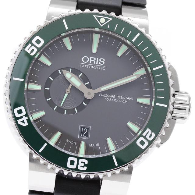 オリス ORIS 01 743 7673 4137-07 8 26 01PEB アクイス デイト 自動巻き メンズ 美品 保証書付き_902047【ev15】