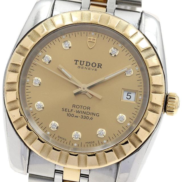 チュードル TUDOR 21013 クラシックデイト YGコンビ 10Pダイヤ 自動巻き メンズ _890098