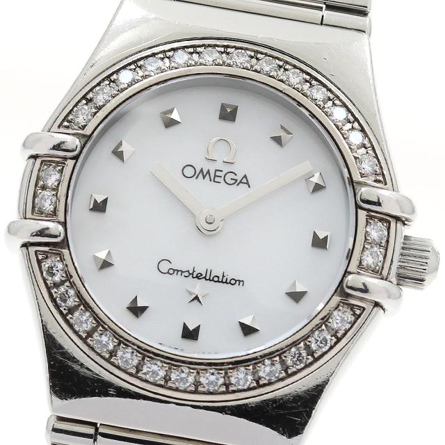 オメガ OMEGA 1475.71 コンステレーション マイチョイス ダイヤベゼル ホワイトシェル文字盤 クォーツ レディース _903323