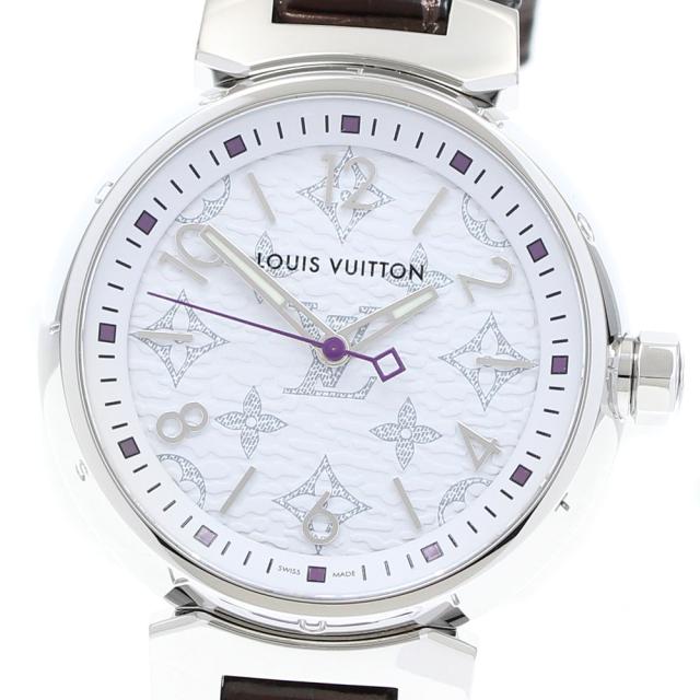 ルイ・ヴィトン LOUIS VUITTON QA116 タンブール モノグラム クォーツ レディース 美品 箱・保証書付き_905816