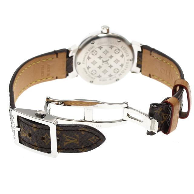 ルイ・ヴィトン LOUIS VUITTON Q1211 タンブール デイト クォーツ レディース 箱・保証書付き_908560【ev10】 ルイ・ヴィトン LOUIS VUITTON Q1211 タンブール デイト クォーツ