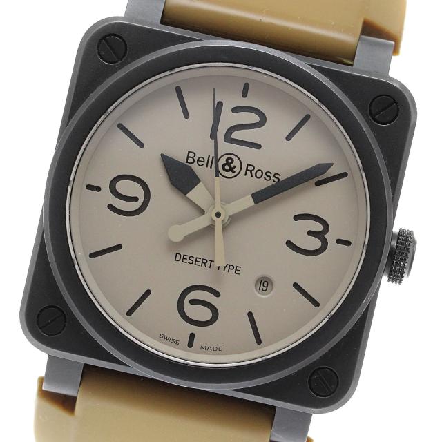 ベル＆ロス Bell＆Ross BR03-92-CBL デザートタイプ デイト 自動巻き メンズ 良品 保証書付き_910759