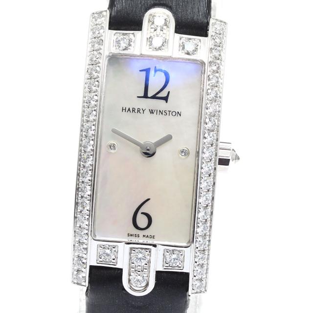 ハリーウィンストン HARRY WINSTON 332LQW アヴェニュー K18WG ダイヤベゼル 2P クォーツ レディース _905747