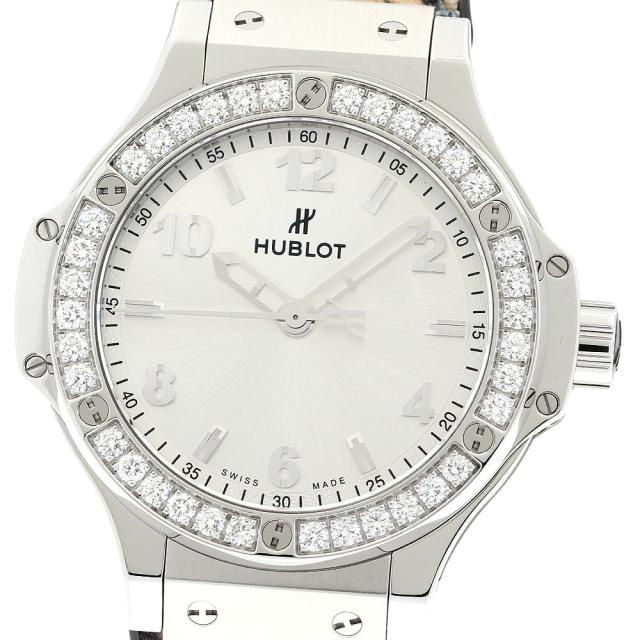 ウブロ HUBLOT ビッグバン モノクローム スチール ダイヤベゼル クォーツ レディース _909120