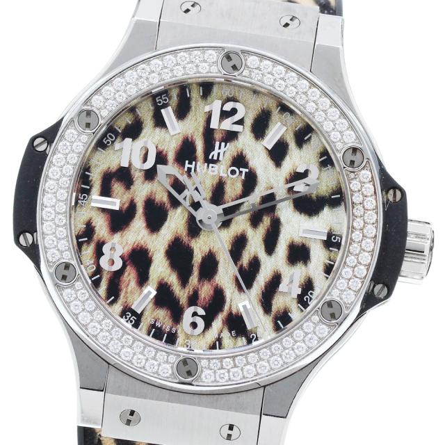 ウブロ HUBLOT 361.SX.7710.NR.1104.JLE14 ビッグバン レオパード ダイヤベゼル クォーツ レディース 良品 保証書付き_913539