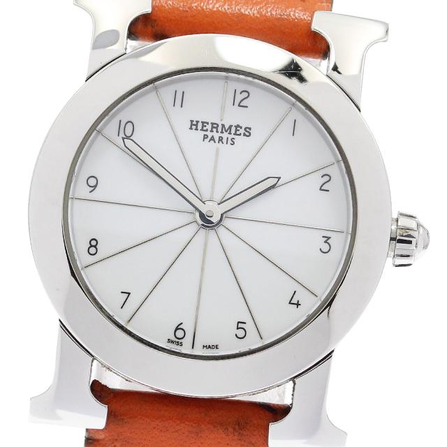エルメス HERMES HR1.210 Hウォッチ ロンド クォーツ レディース 内箱・保証書付き_911554【ev10】