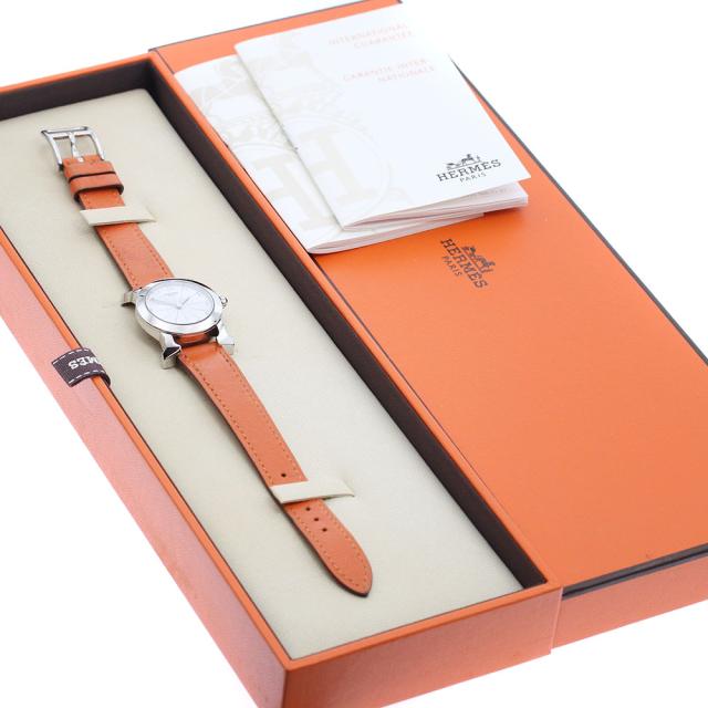 エルメス HERMES HR1.210 Hウォッチ ロンド クォーツ レディース 内箱・保証書付き_911554【ev10】