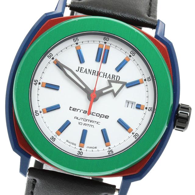 ジャンリシャール JEANRICHARD 60500-10-702-FK4A テラスコープ デイト 自動巻き メンズ 良品 _914297