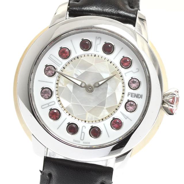 フェンディ FENDI 12100S アイシャイン クォーツ レディース 保証書付き_912373