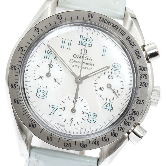 オメガ OMEGA 3802.71.53 スピードマスター クロノグラフ シェル文字盤 自動巻き レディース 良品 _912545