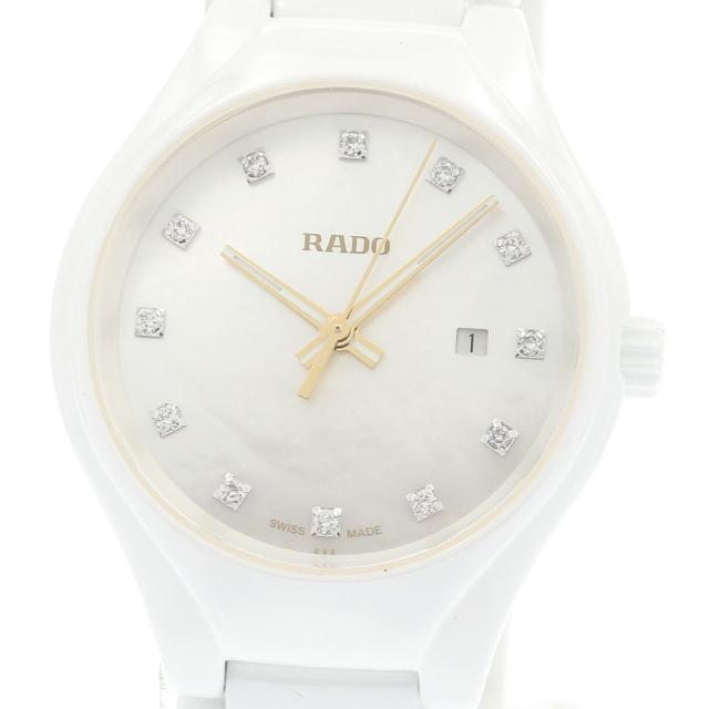 ラドー RADO R27061902/111.0061.3 トゥルー 12Pダイヤ デイト クォーツ レディース 美品 _914704【ev10】