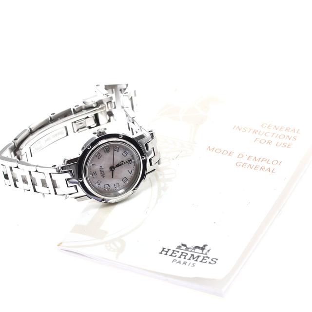 エルメス HERMES CL4.210 クリッパー デイト クォーツ レディース