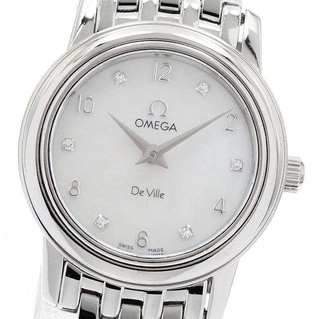 オメガ OMEGA 4570.75 デビル プレステージ 6Pダイヤ クォーツ レディース 良品 _912030