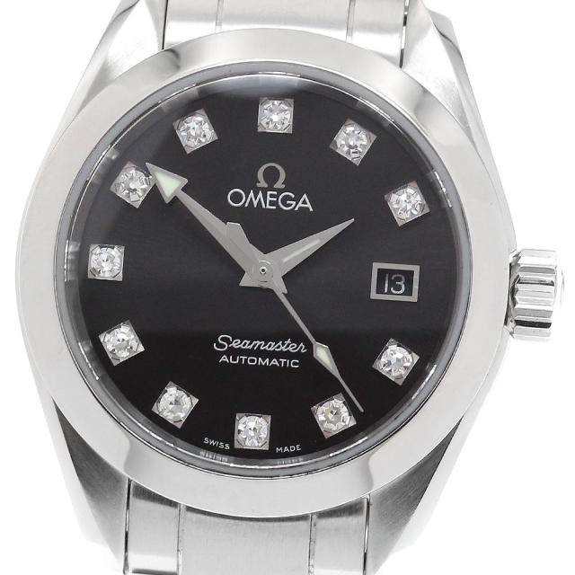 オメガ OMEGA 2563.55 シーマスター アクアテラ デイト 11Pダイヤ 自動巻き レディース 美品 _914638