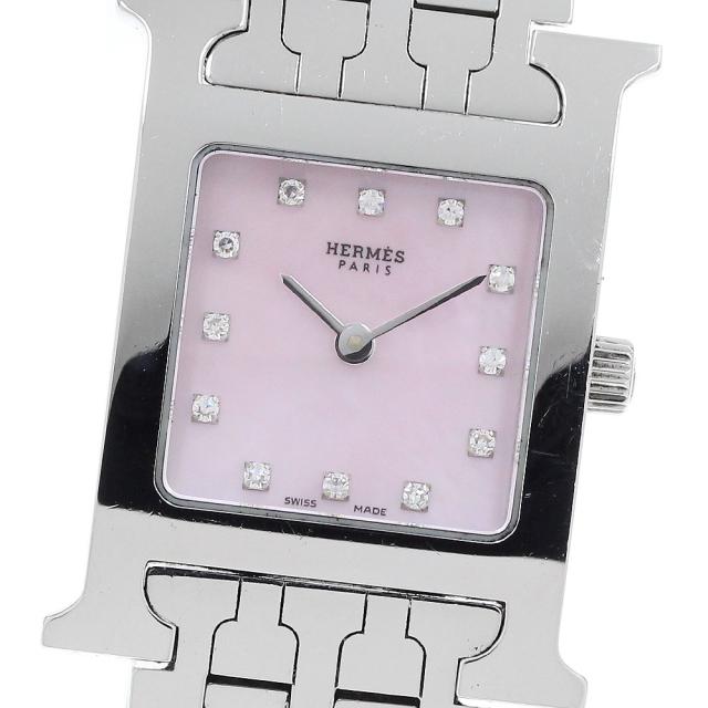 エルメス HERMES HH1.210 Hウォッチ 12Pダイヤ クォーツ レディース _917392