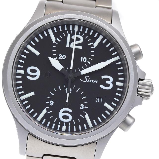ジン Sinn 756 デイト クロノグラフ 自動巻き メンズ 美品 保証書付き_912271