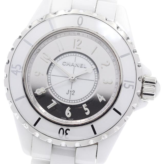 シャネル CHANEL H4861 J12 ミラー 白セラミック クォーツ レディース _918668