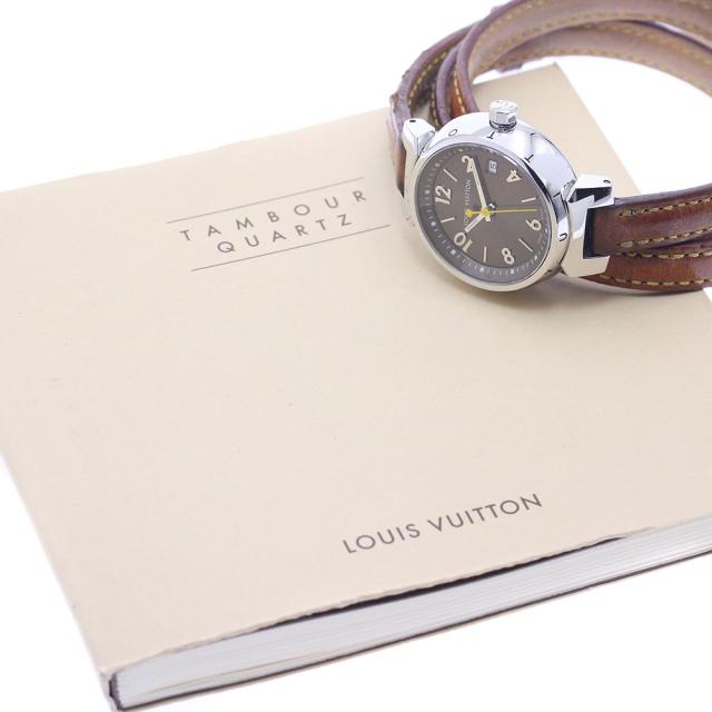 ルイ・ヴィトン LOUIS VUITTON Q1211 タンブール デイト クォーツ レディース 保証書付き_908589