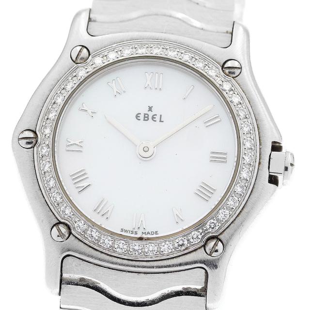 エベル EBEL E9157114 クラシックウェーブ ダイヤベゼル クォーツ レディース 箱・保証書付き_919237