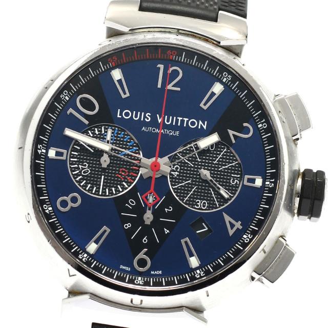 ルイ・ヴィトン LOUIS VUITTON Q102V タンブール クロノグラフ 自動巻き メンズ 箱付き_916637